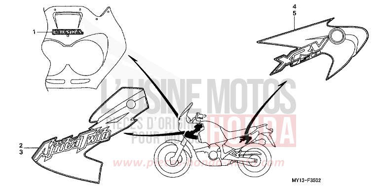 STREIFEN/MARKE (3) von Africa Twin 750 SCHWARZ (NH1) von 2000